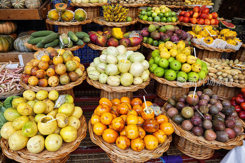 葡萄牙马德拉，Funchal 'Mercado dos Lavradores'市场大厅